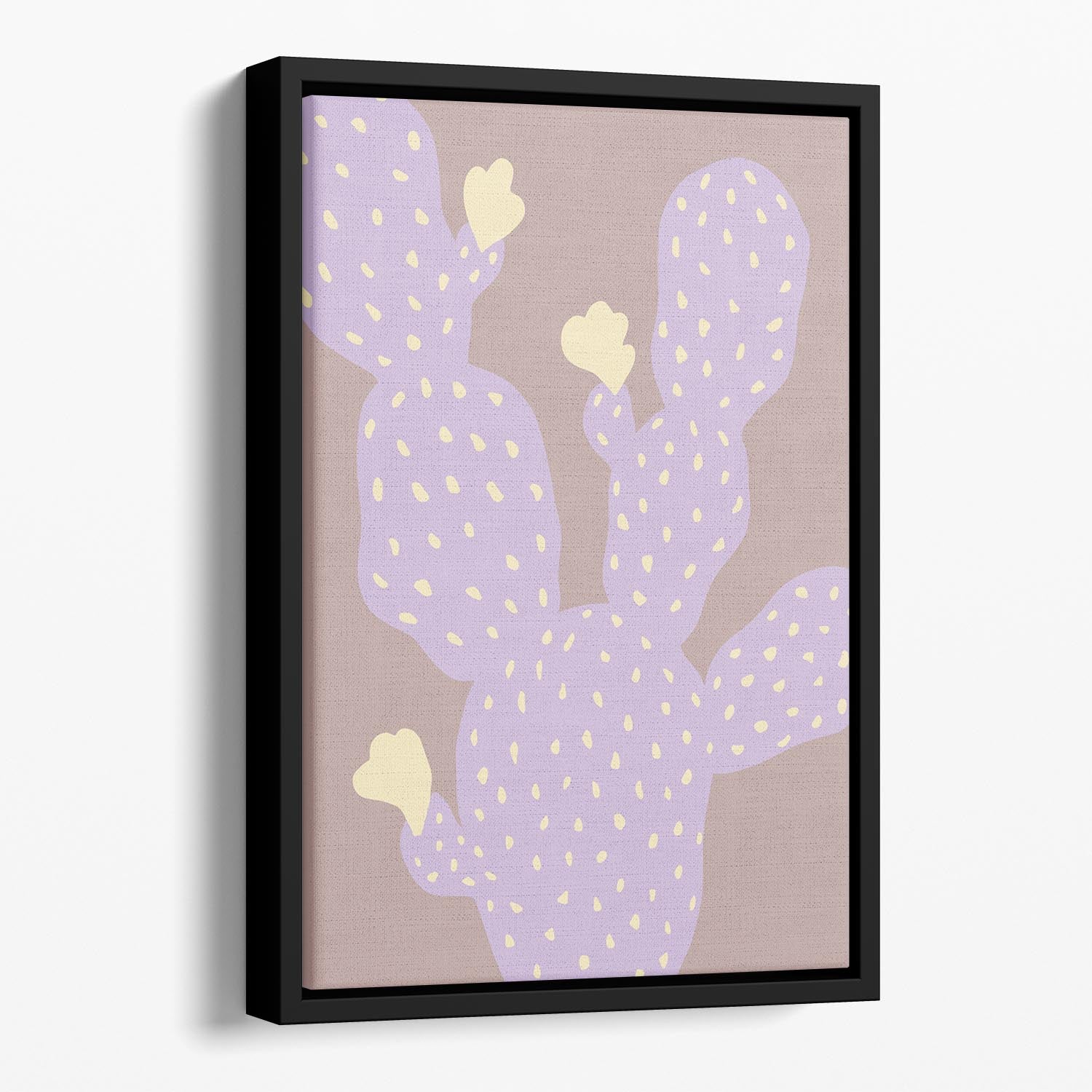 Lilac Cactus Floating Framed Canvas - 1x - 1