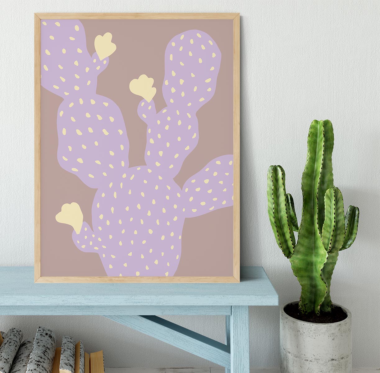 Lilac Cactus Framed Print - 1x - 4