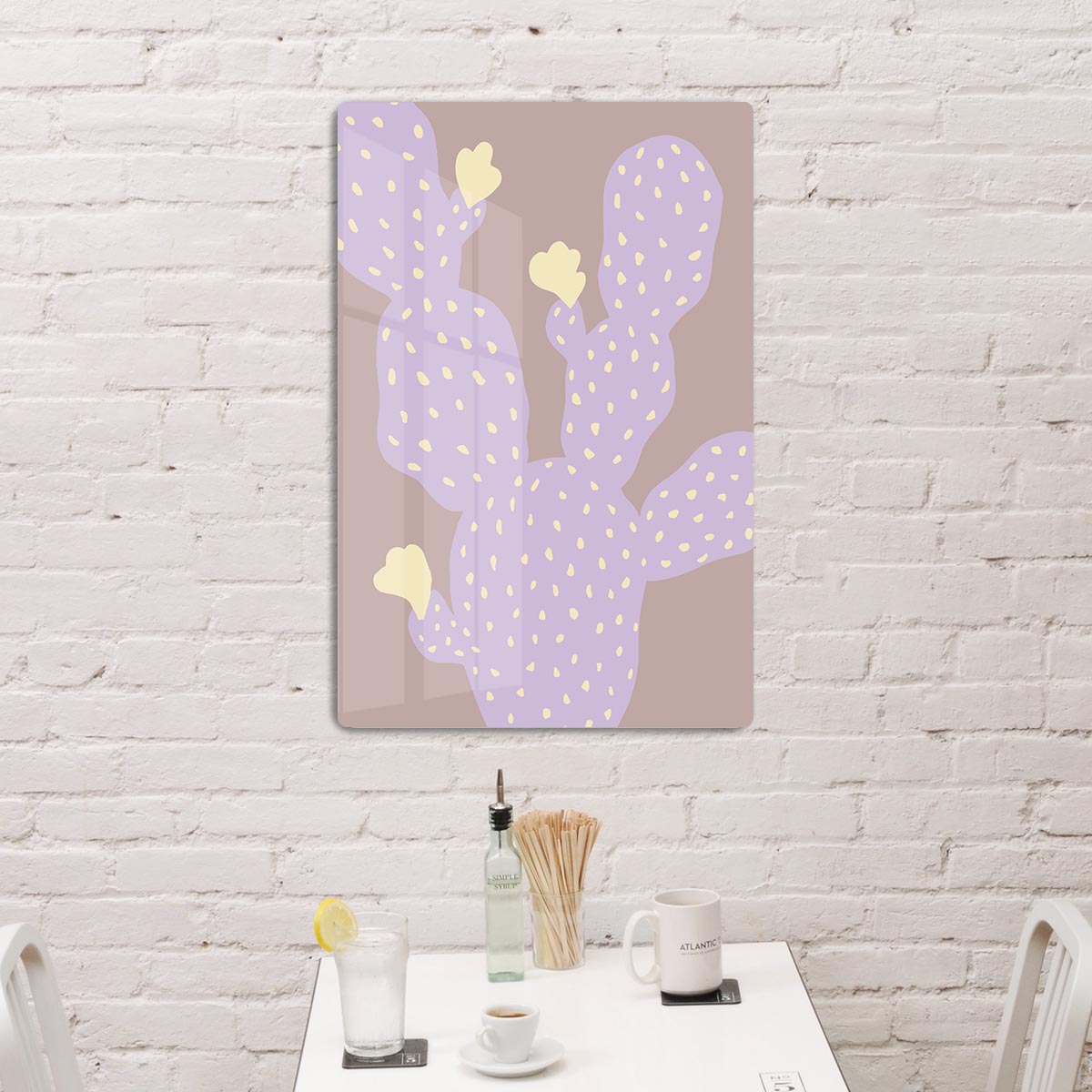 Lilac Cactus Acrylic Block - 1x - 3