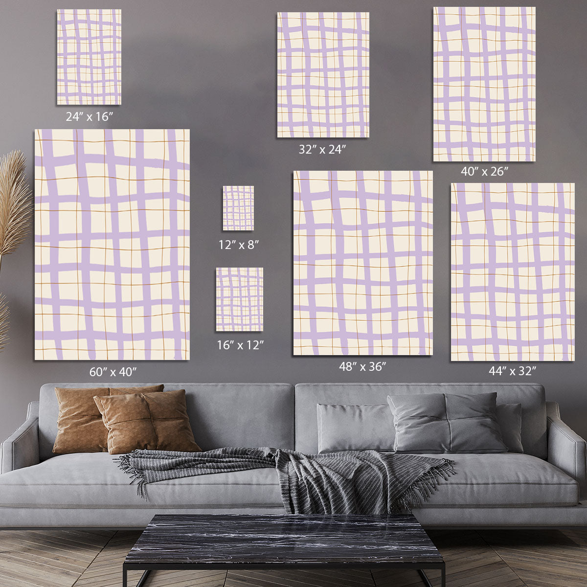 Lilac Grid Canvas Print or Poster - 1x - 7