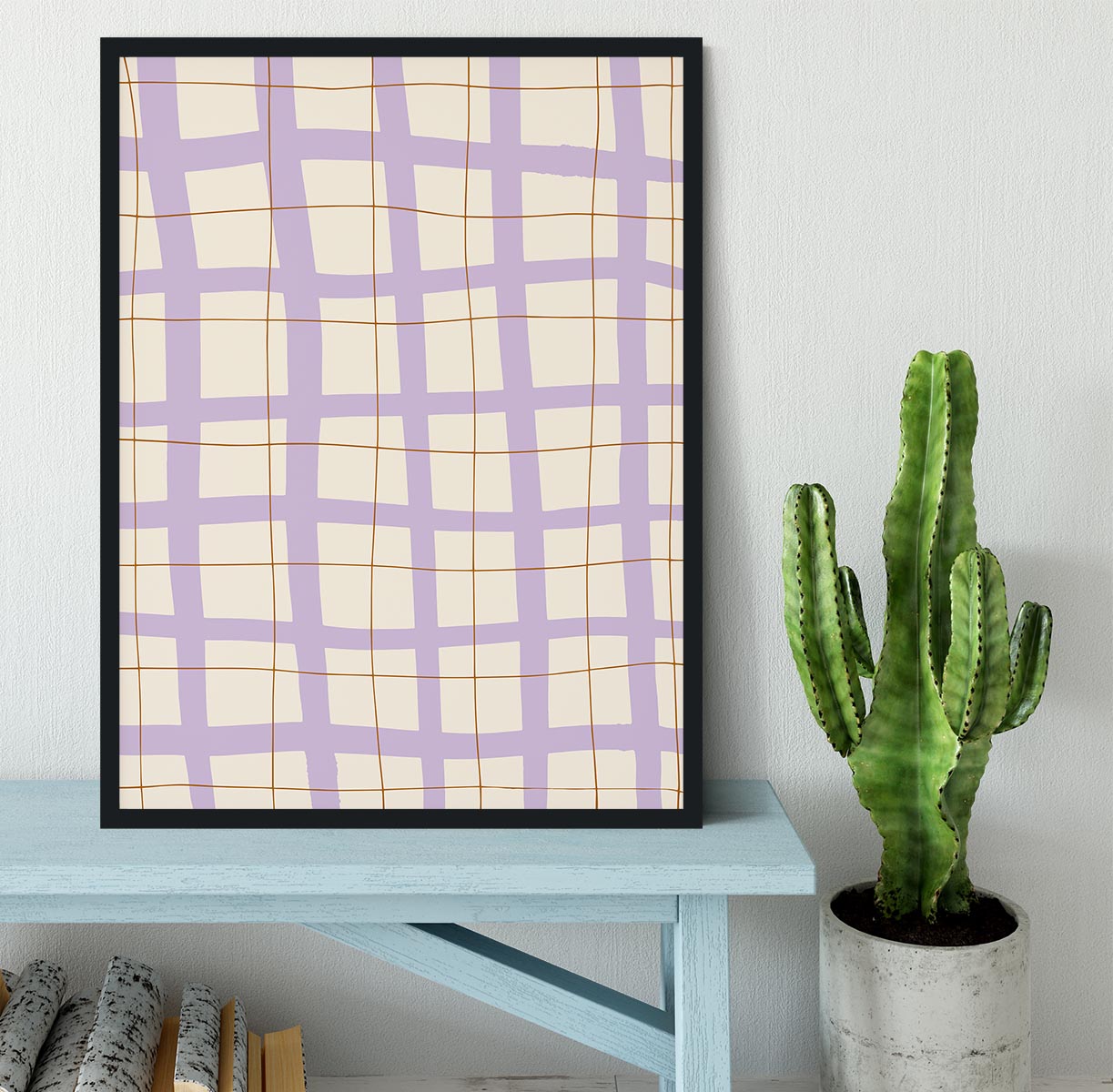 Lilac Grid Framed Print - 1x - 2