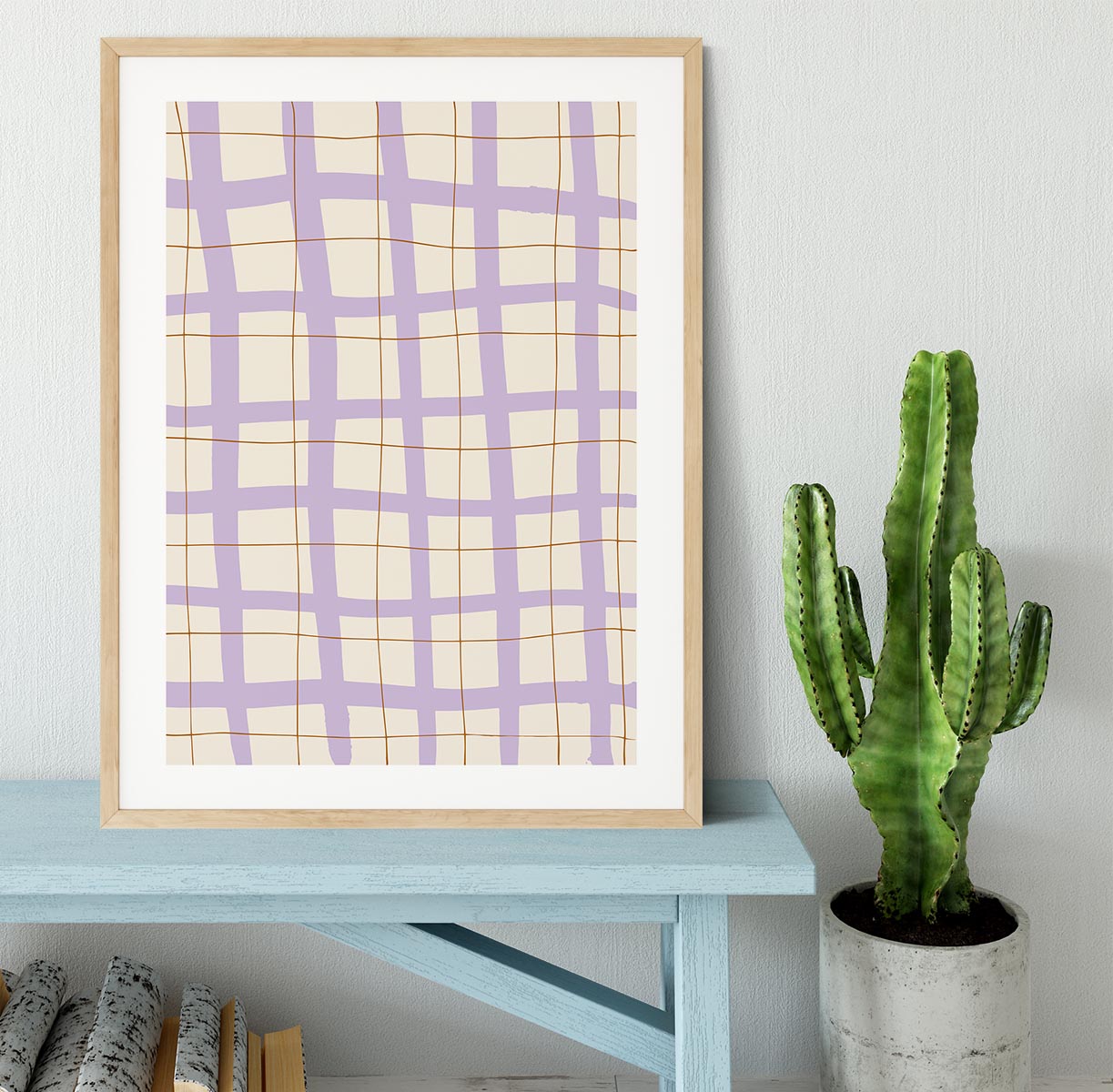 Lilac Grid Framed Print - 1x - 3