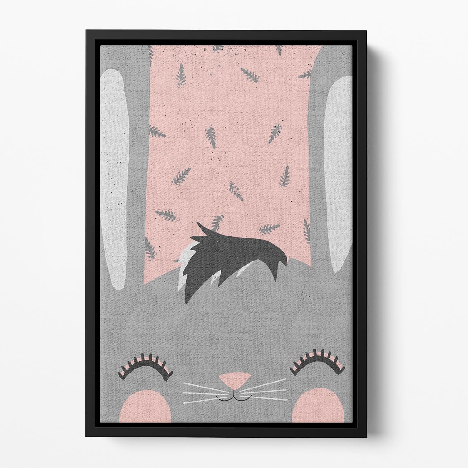 Little Bunny Pink Floating Framed Canvas - 1x - 2