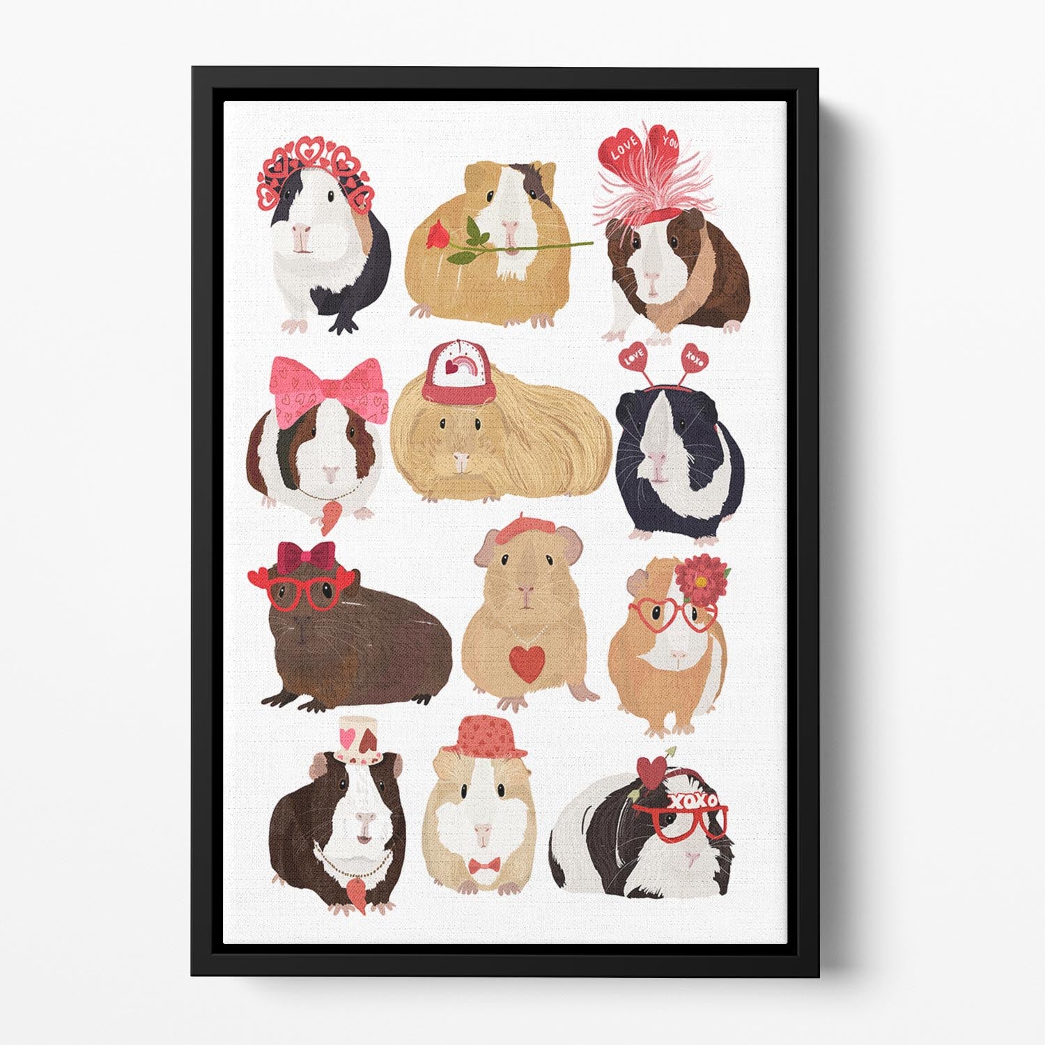 Love Guinea Pigs Floating Framed Canvas - 1x - 2