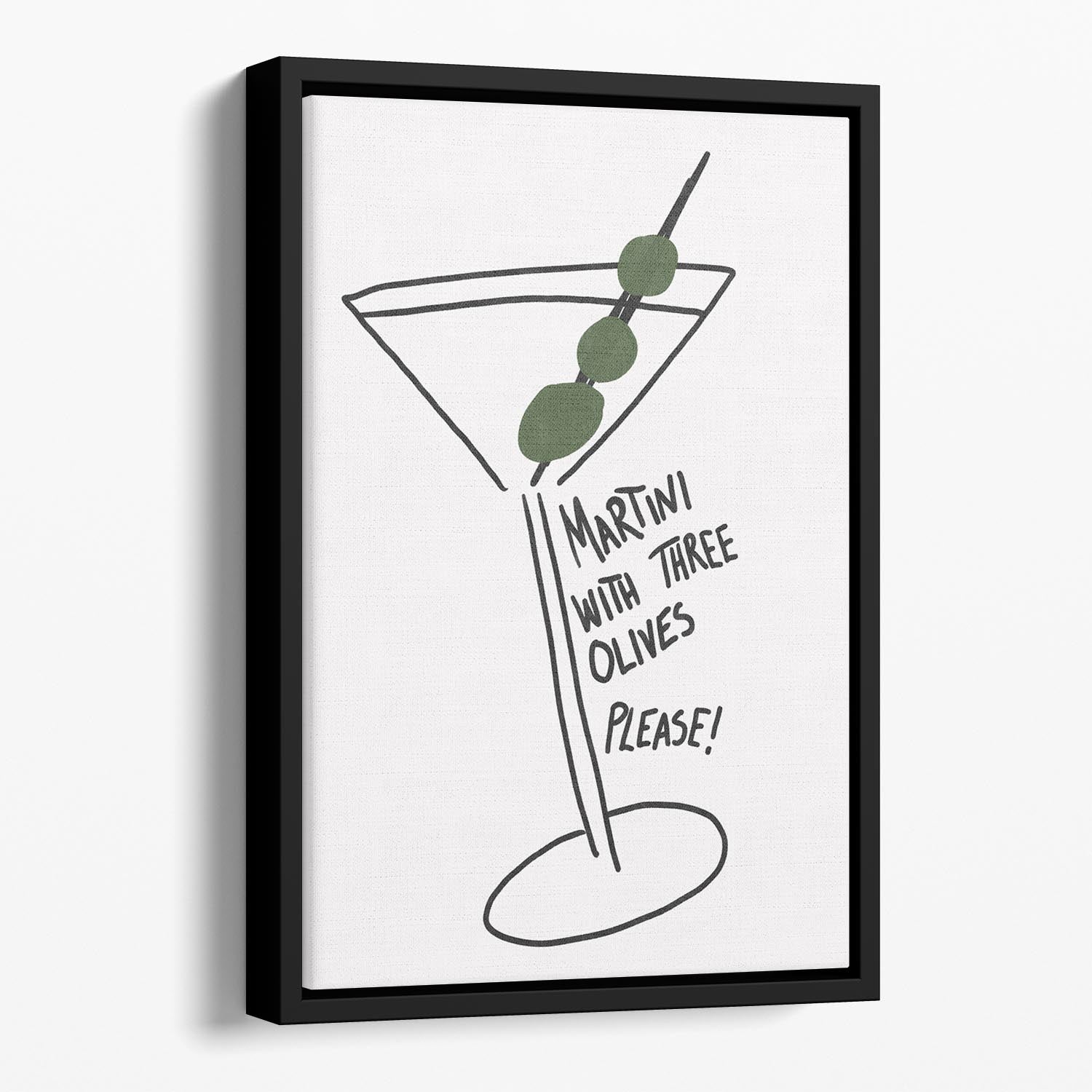 Martini Three Olives Floating Framed Canvas - Canvas Art Rocks - 1