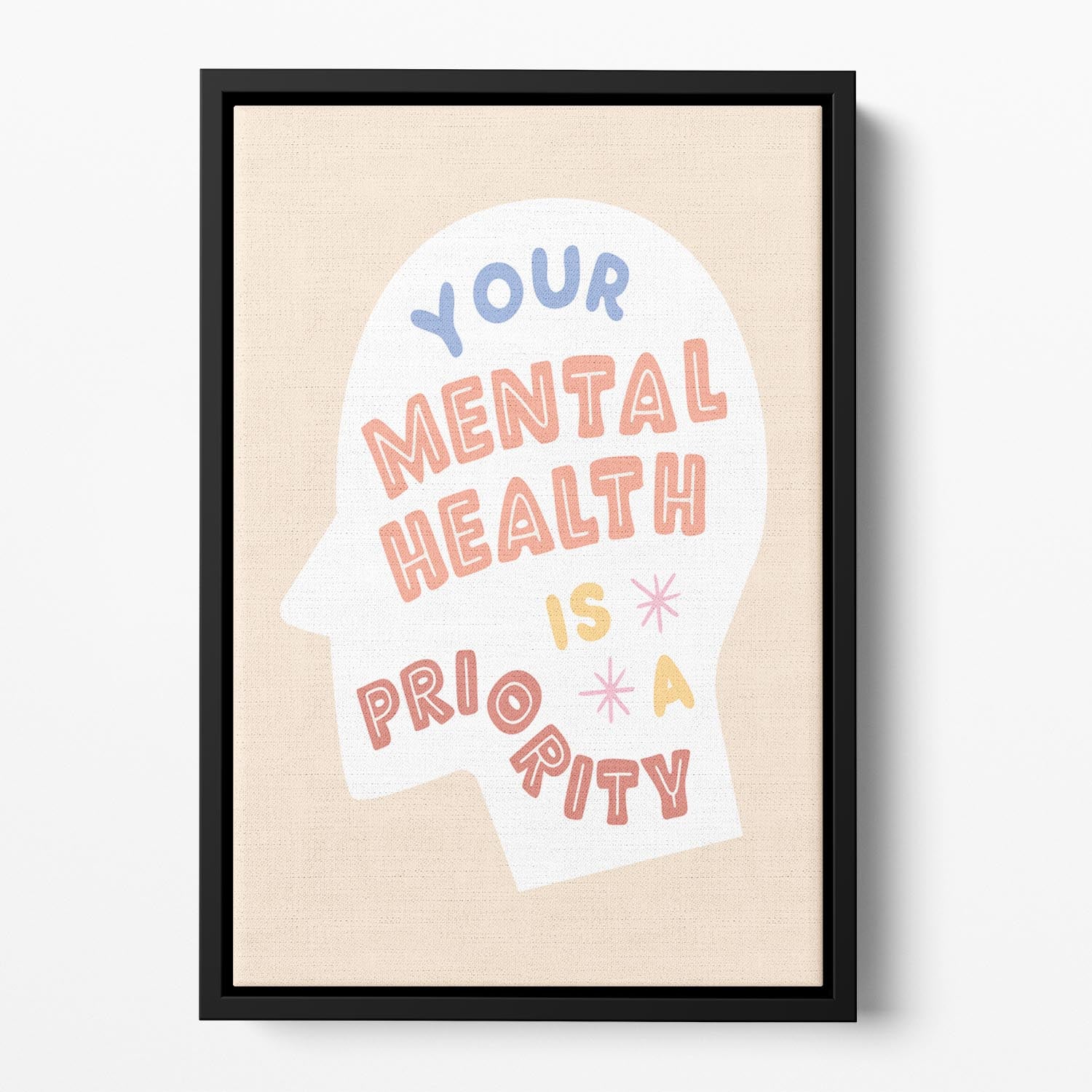 Mental health priority Floating Framed Canvas - Canvas Art Rocks - 2