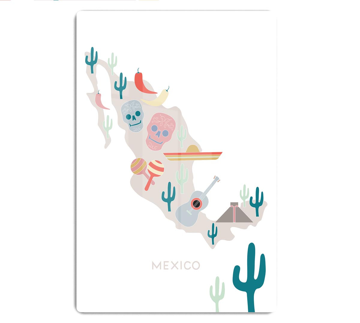 Mexico Map Acrylic Block - 1x - 1