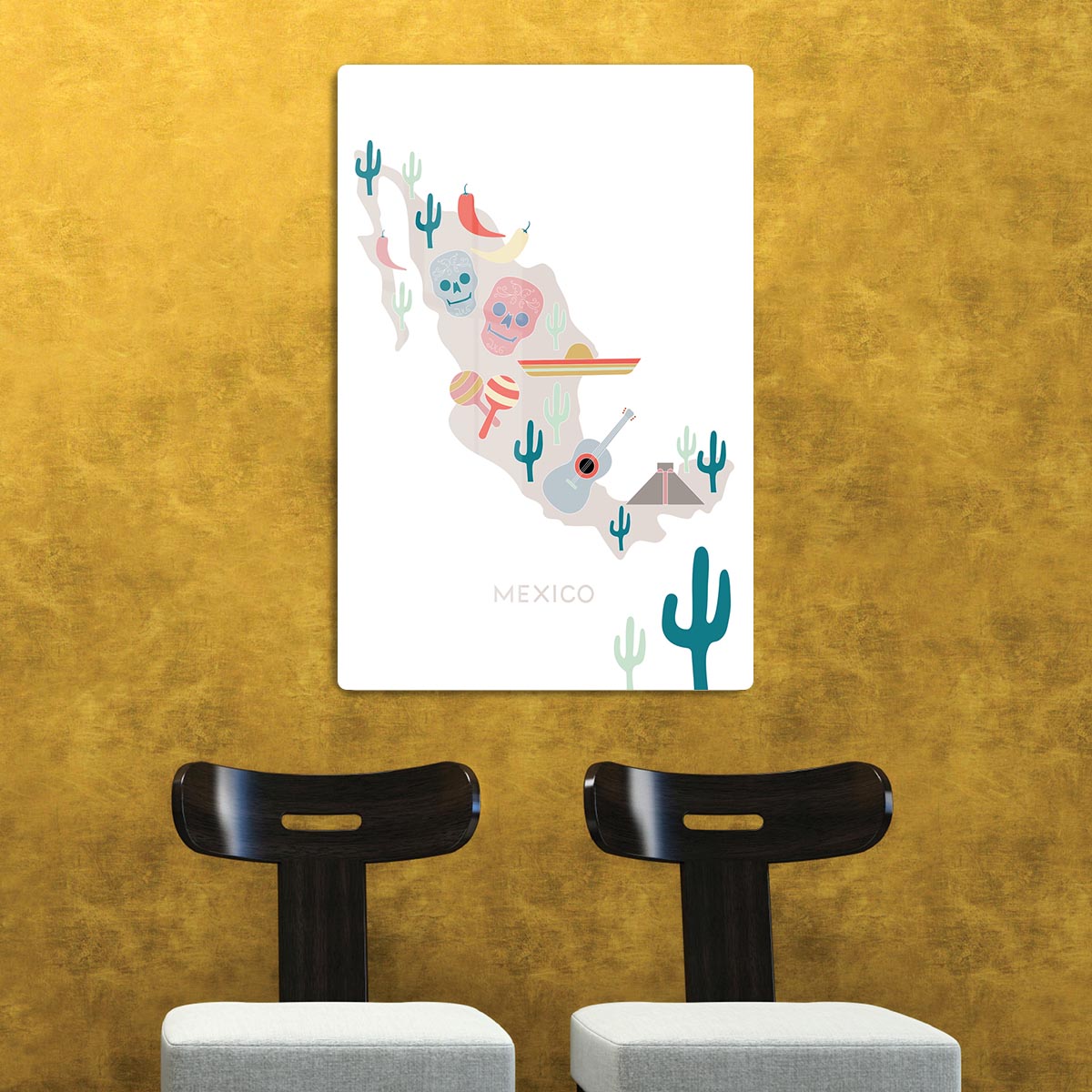 Mexico Map Acrylic Block - 1x - 2