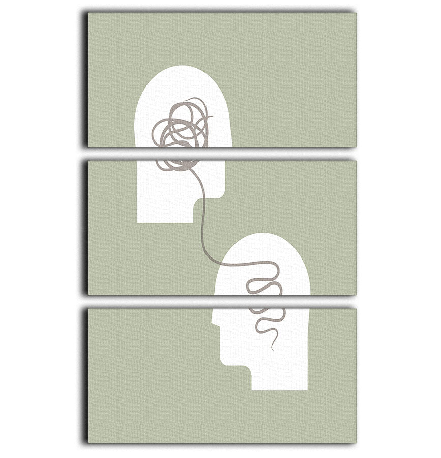 Minds Interlinked 3 Split Panel Canvas Print - Canvas Art Rocks - 1