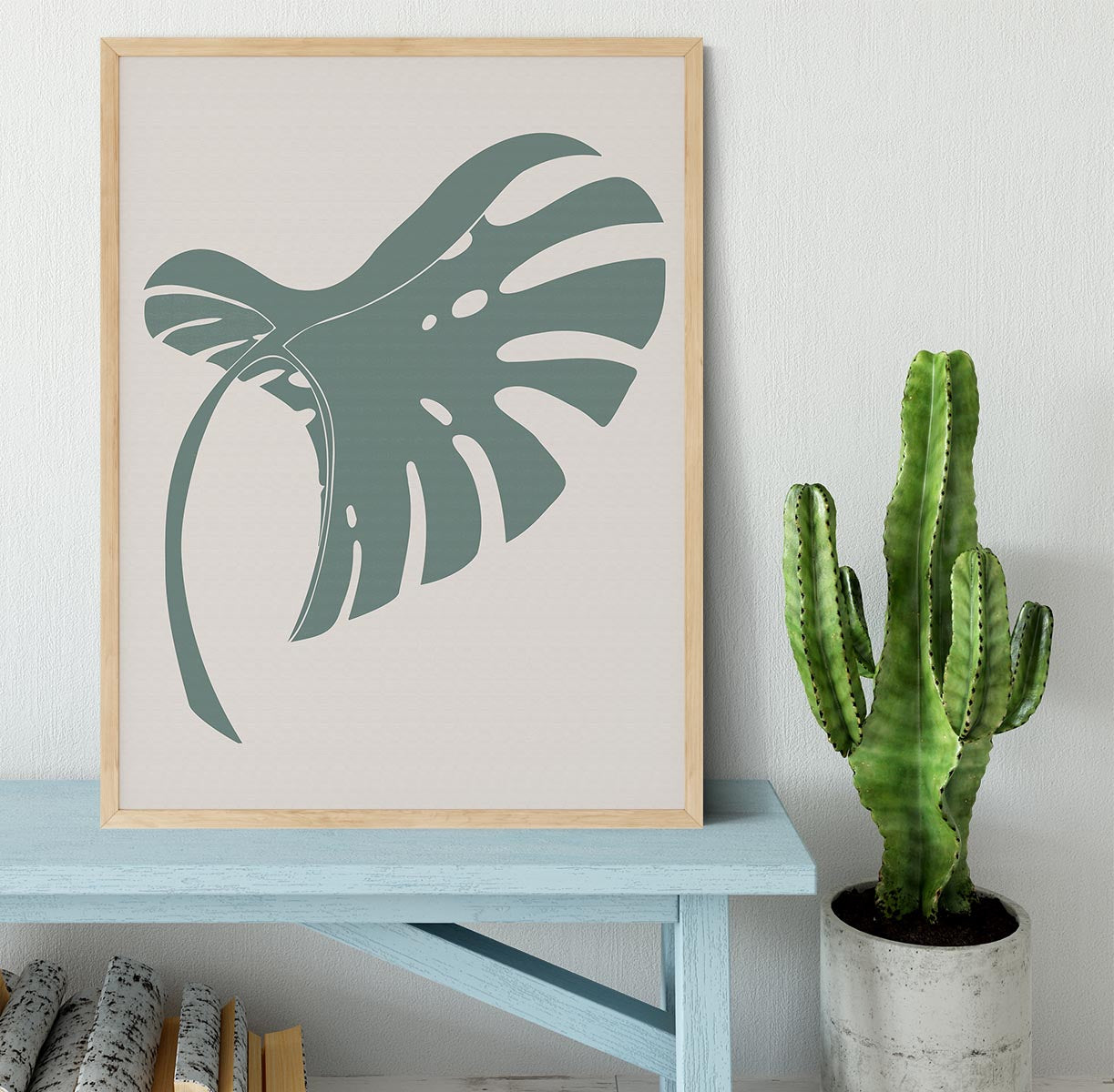 Monstera Bent Green Framed Print - 1x - 4