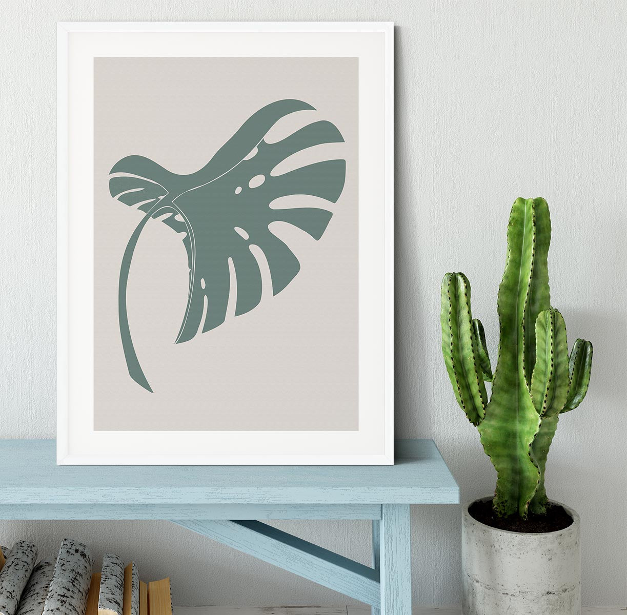 Monstera Bent Green Framed Print - 1x - 5