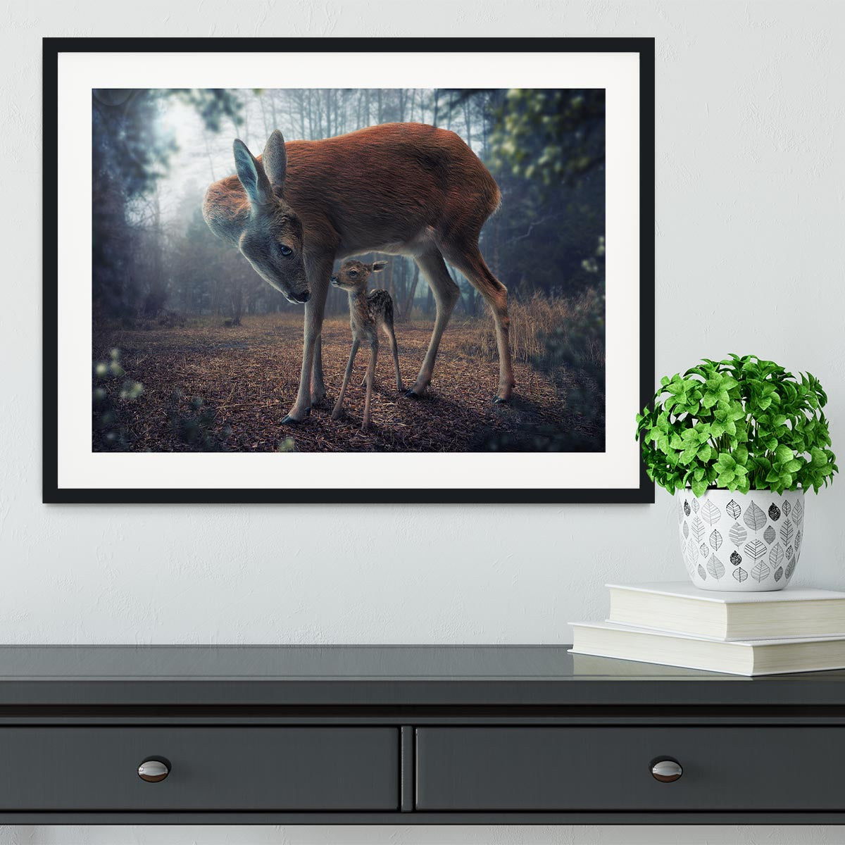 Mother and Fawn Framed Print - 1x - 1