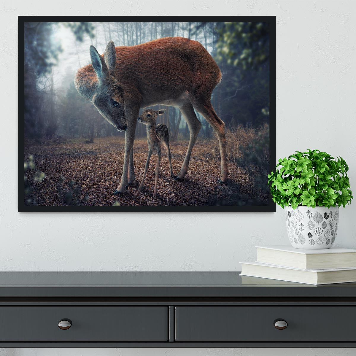 Mother and Fawn Framed Print - 1x - 2