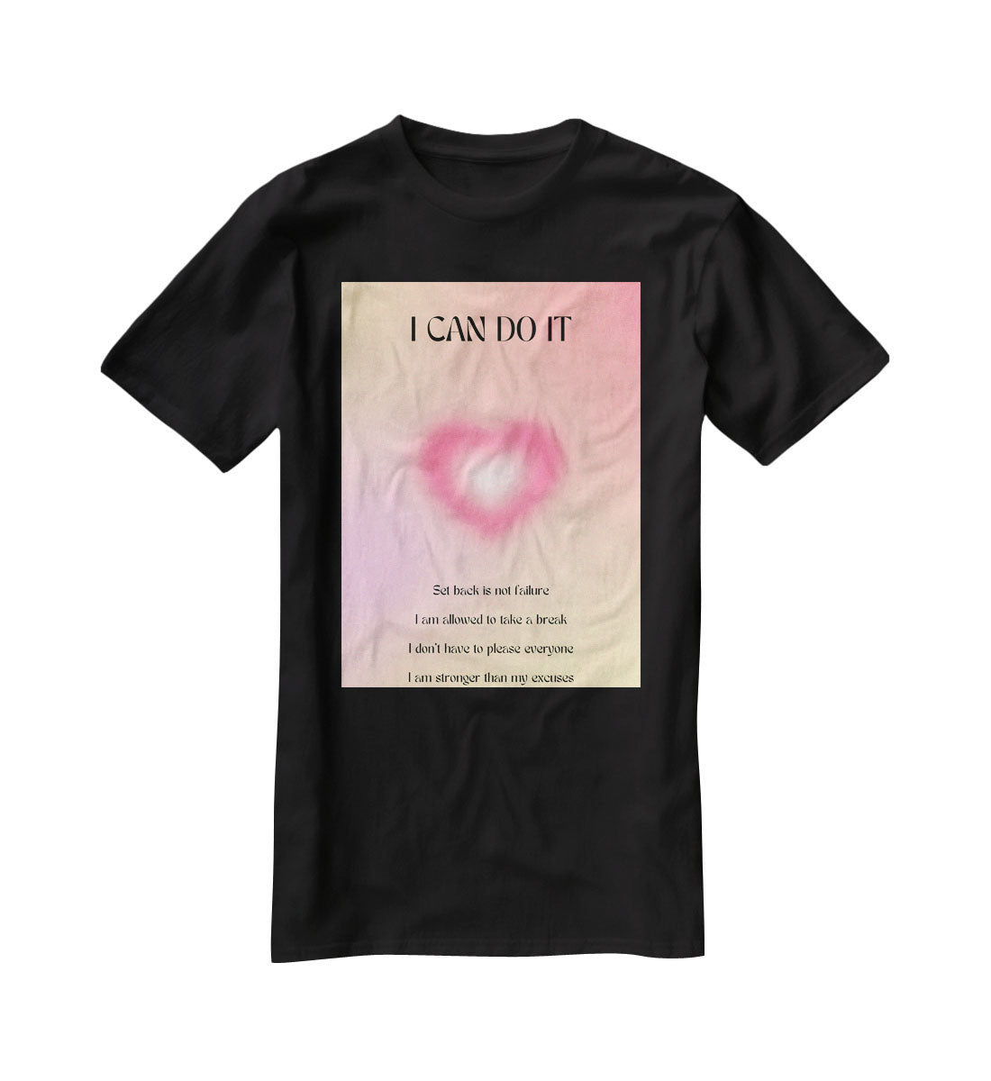 Motivational Glow Print T-Shirt - Canvas Art Rocks - 1