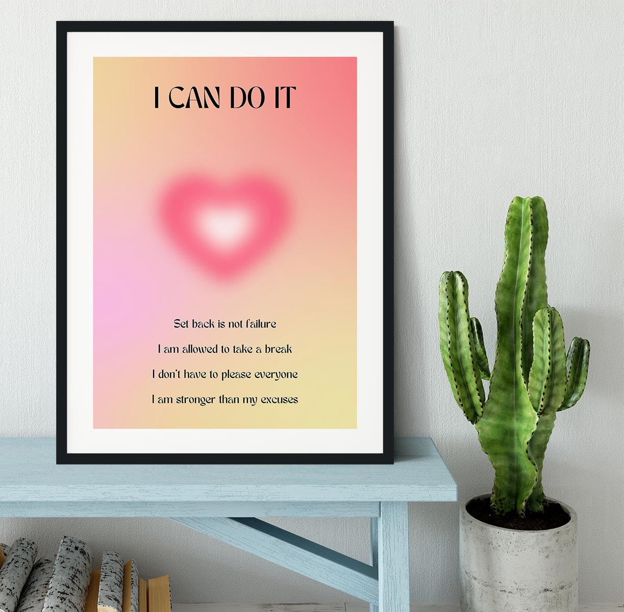 Motivational Glow Print Framed Print - Canvas Art Rocks - 1