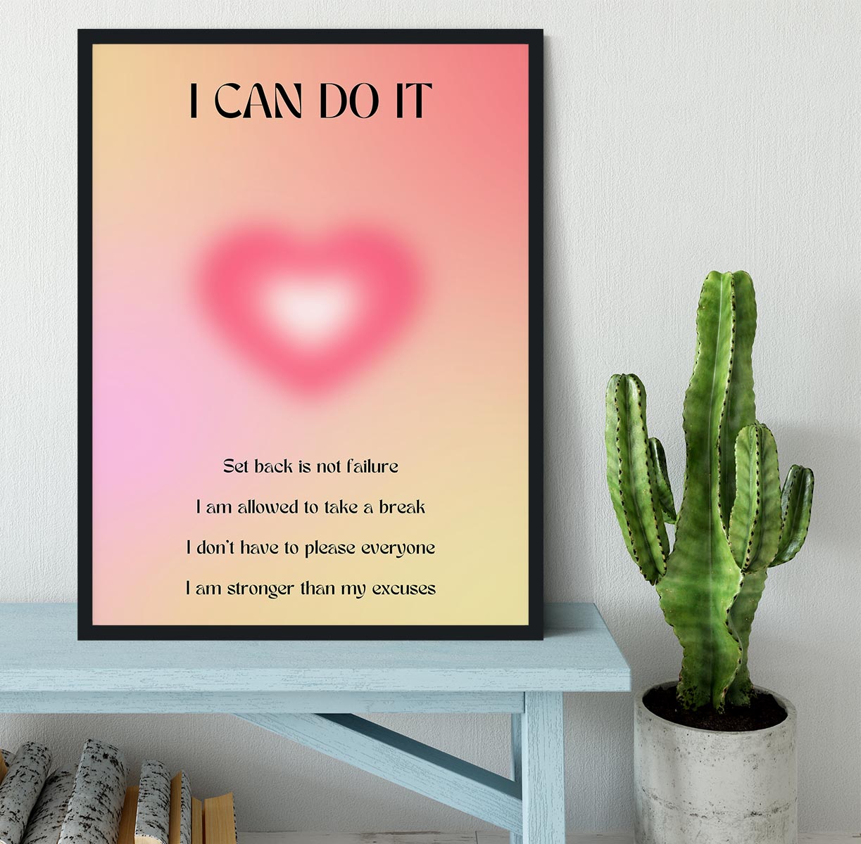 Motivational Glow Print Framed Print - Canvas Art Rocks - 2