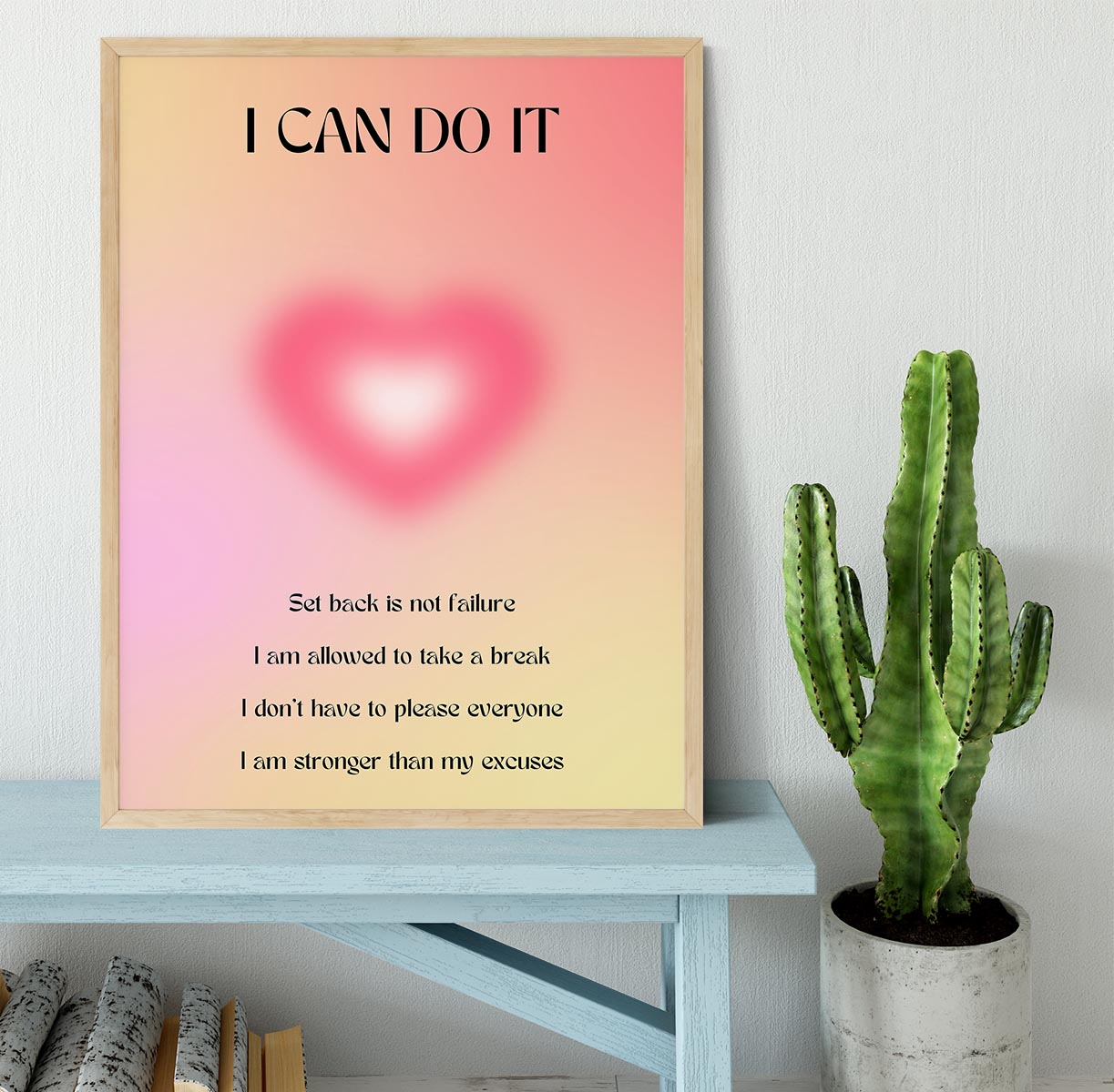 Motivational Glow Print Framed Print - Canvas Art Rocks - 4