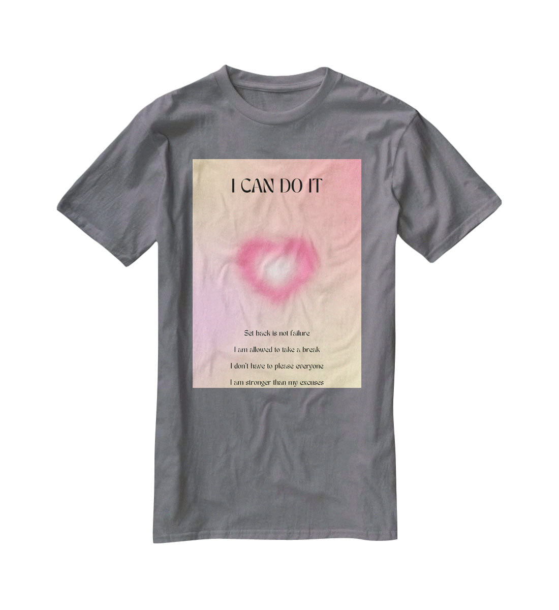 Motivational Glow Print T-Shirt - Canvas Art Rocks - 3