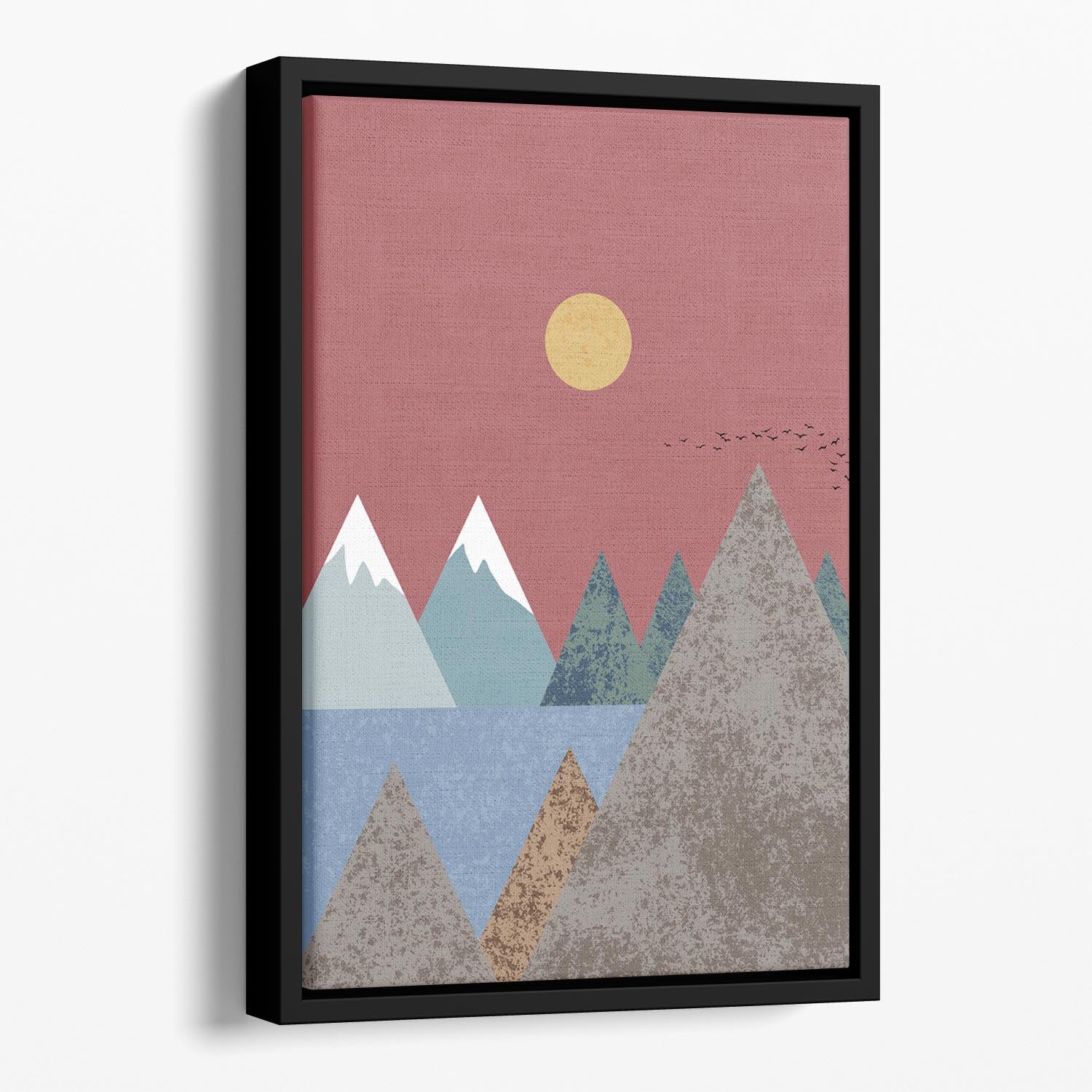 Mountain landscape Floating Framed Canvas - 1x - 1