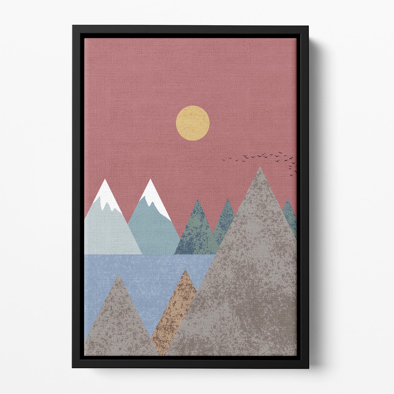 Mountain landscape Floating Framed Canvas - 1x - 2