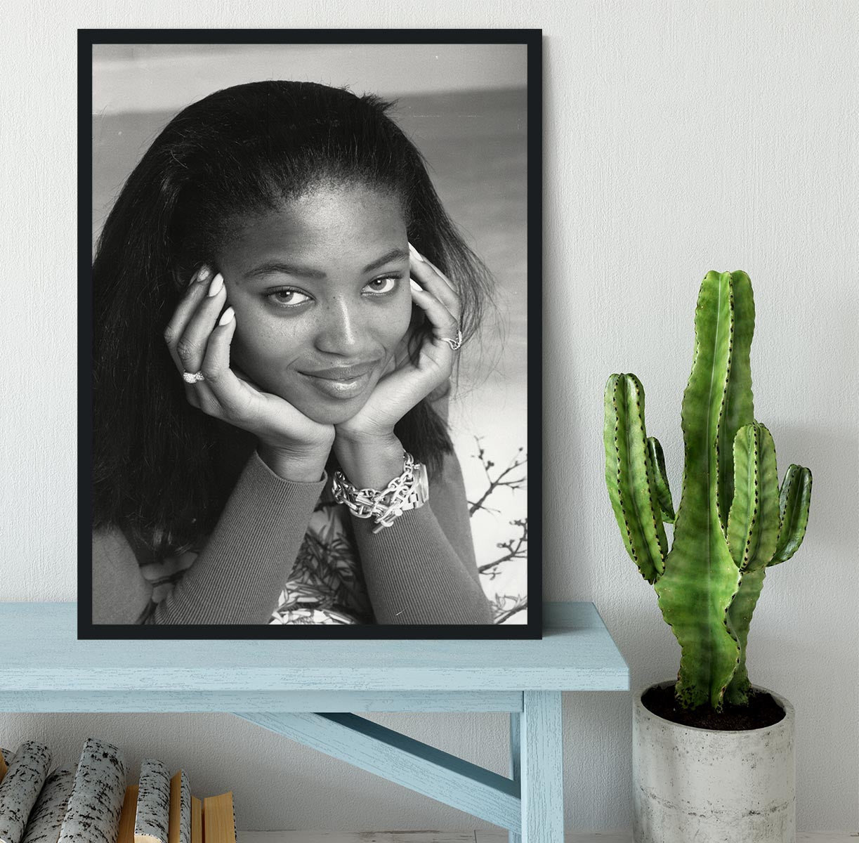 Naomi Campbell in 1989 Framed Print - Canvas Art Rocks - 2