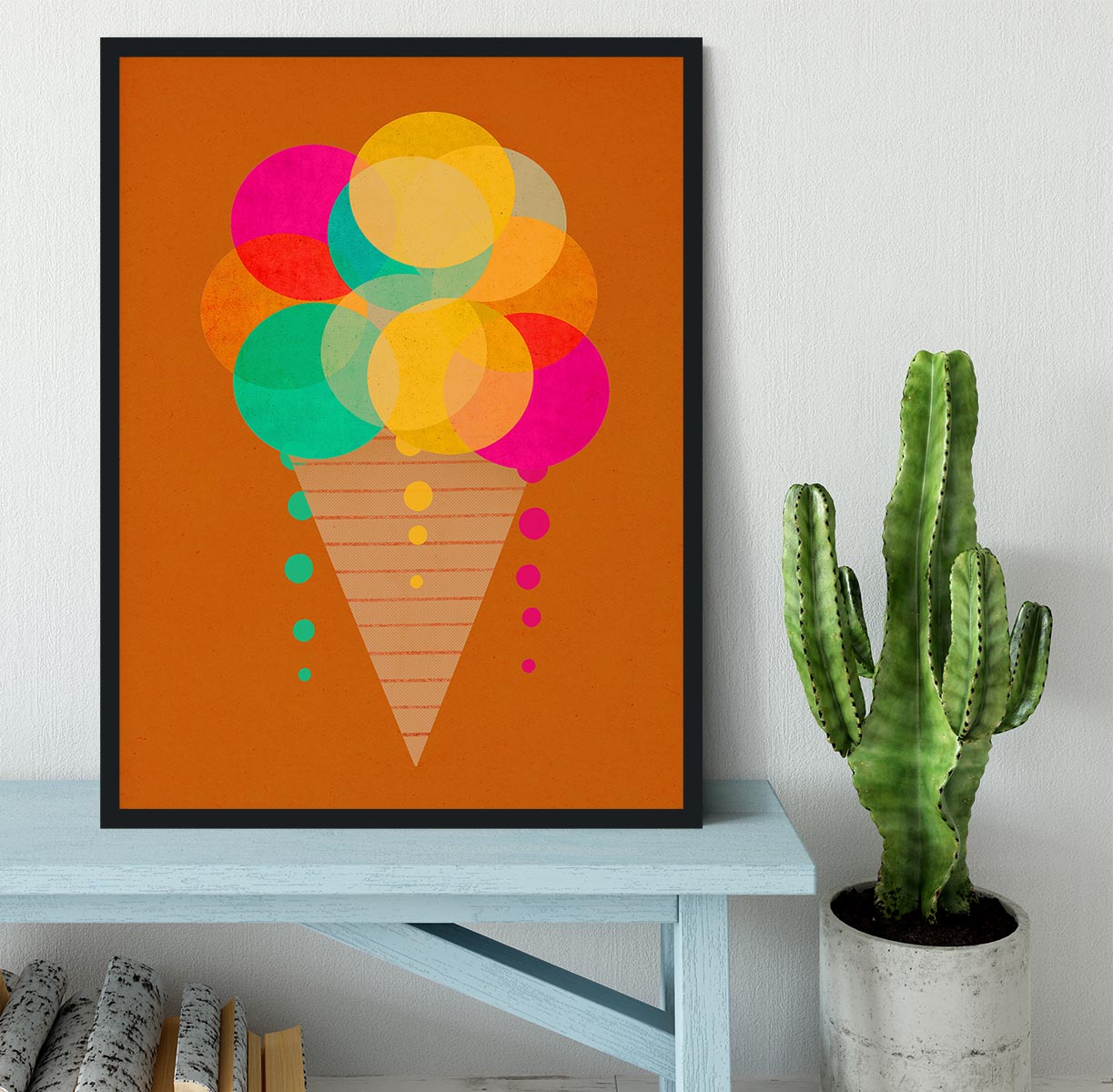 Neon Ice Cream Framed Print - 1x - 2