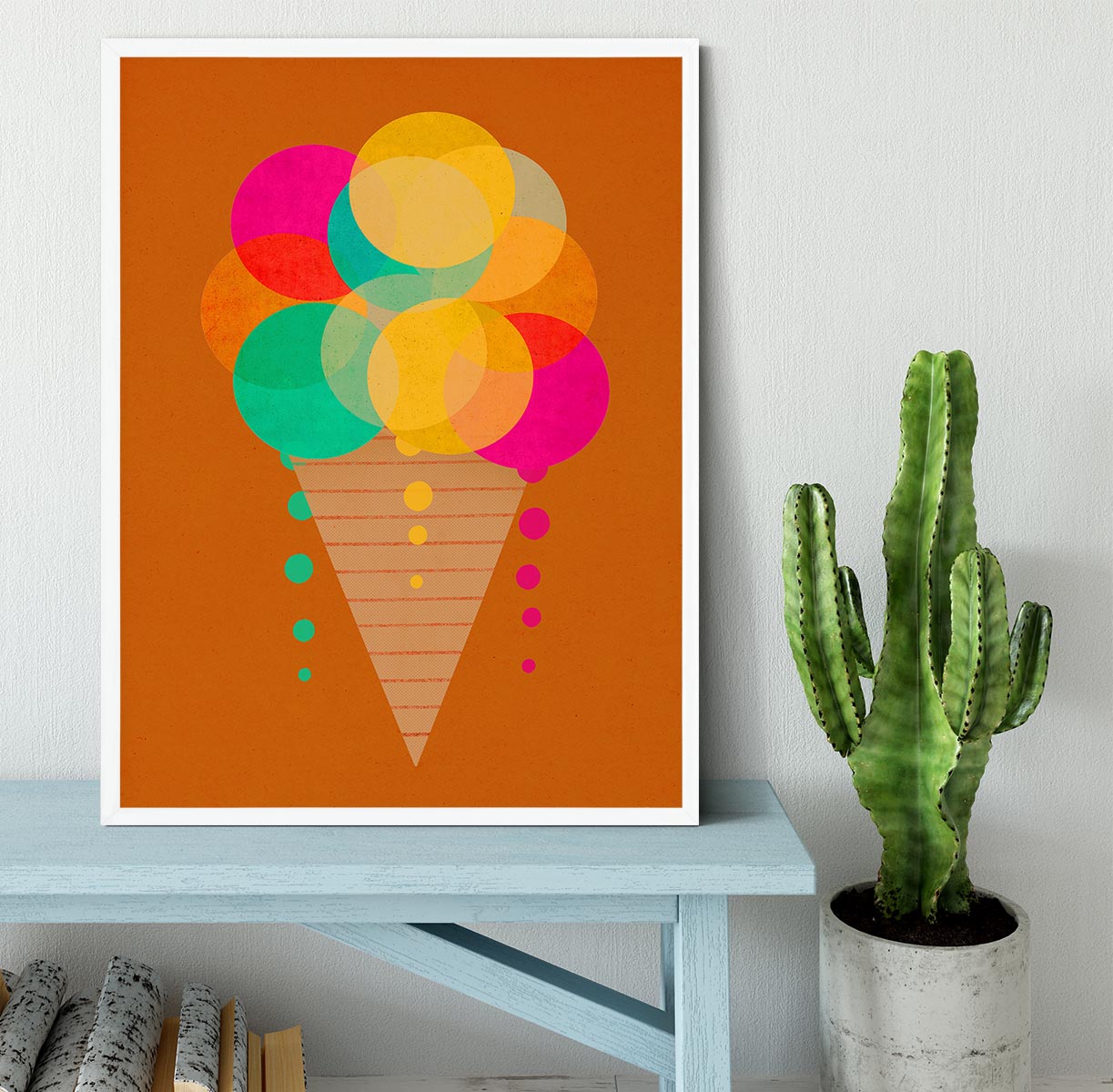 Neon Ice Cream Framed Print - 1x -6