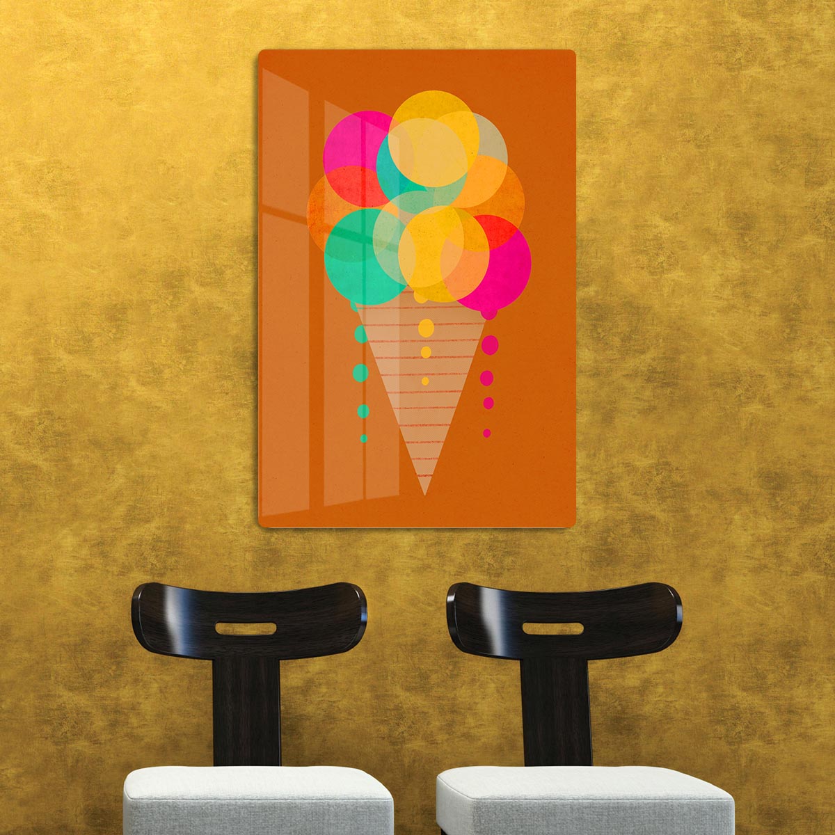 Neon Ice Cream Acrylic Block - 1x - 2