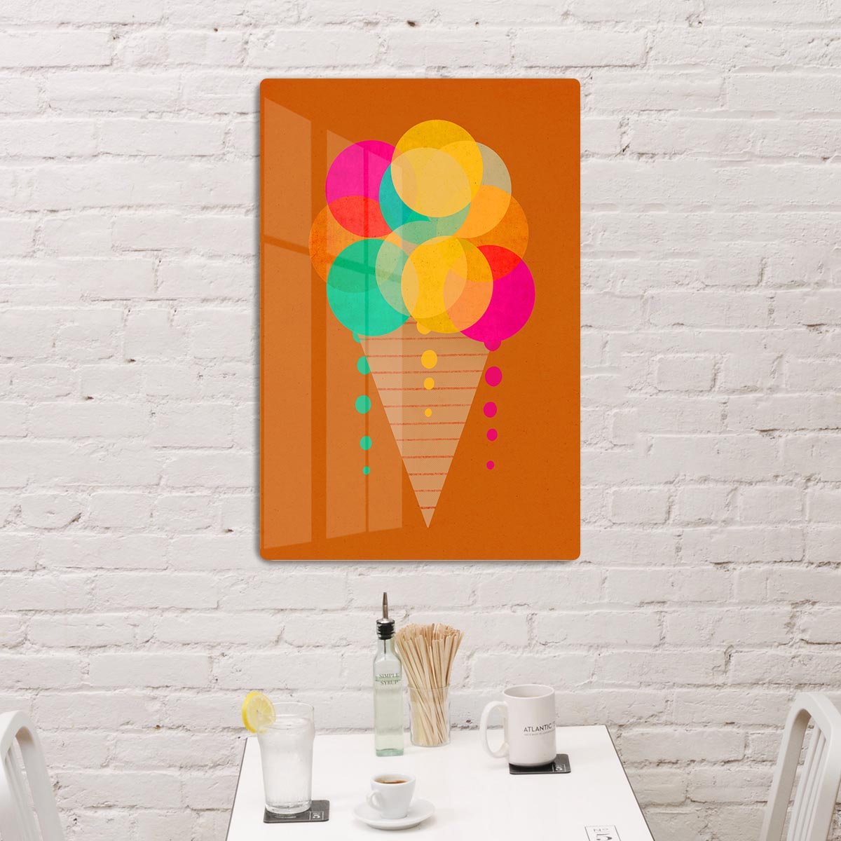 Neon Ice Cream Acrylic Block - 1x - 3