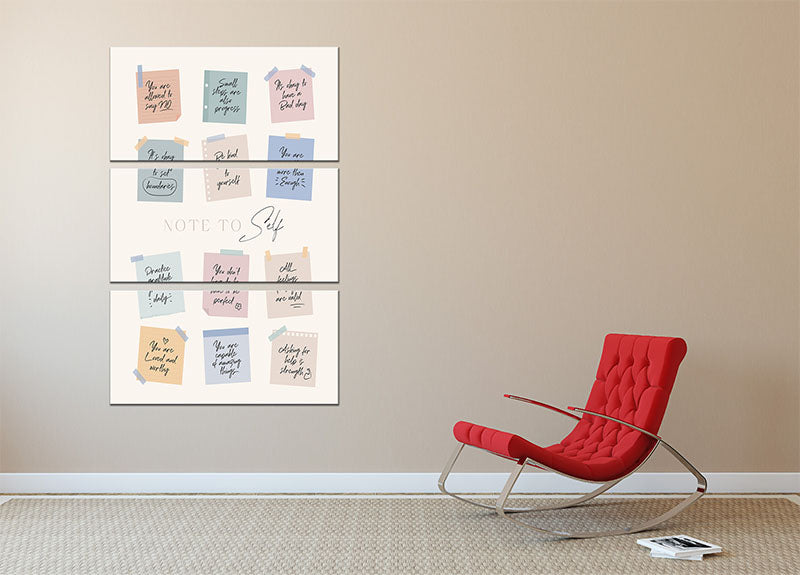 Note To Self 3 Split Panel Canvas Print - Canvas Art Rocks - 2