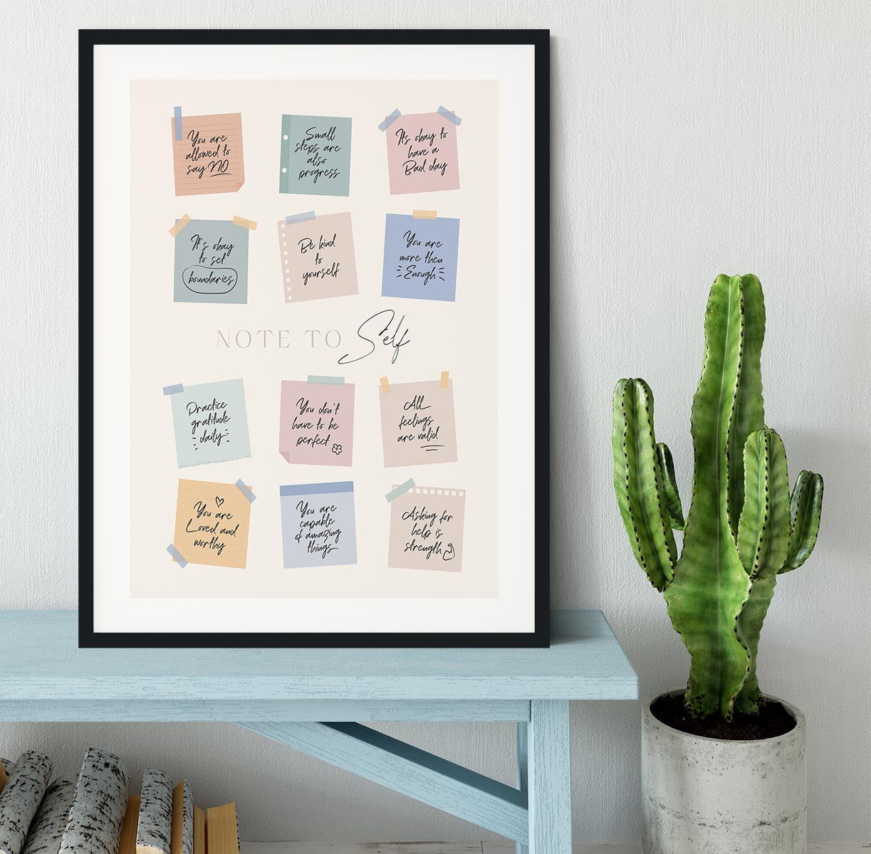 Note To Self Framed Print - Canvas Art Rocks - 1