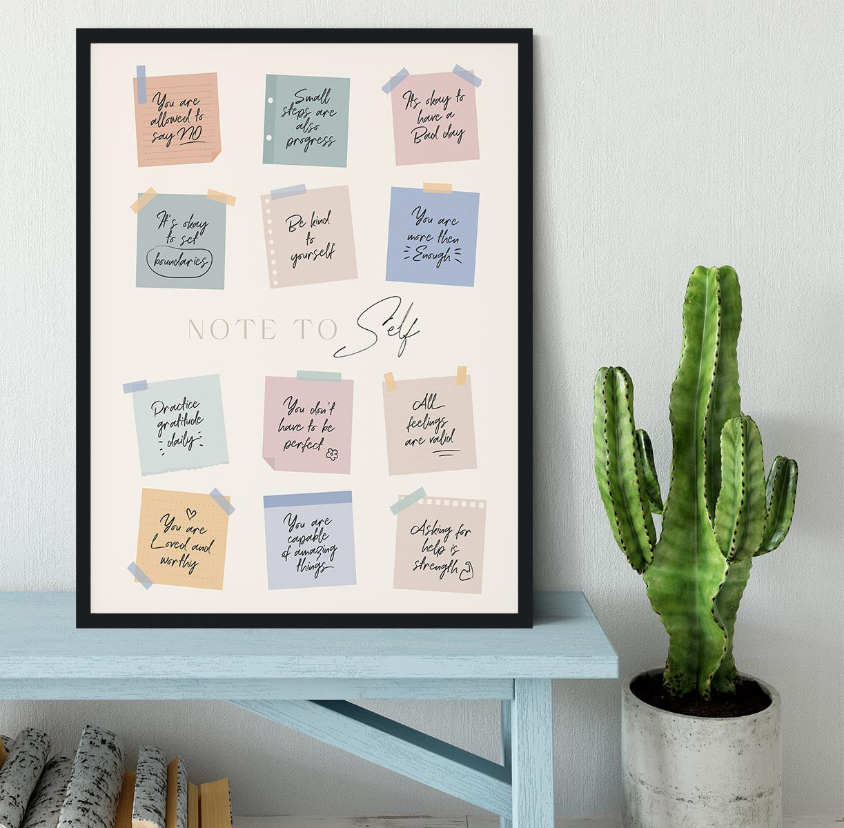 Note To Self Framed Print - Canvas Art Rocks - 2