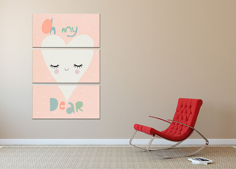 Oh My Dear 3 Split Panel Canvas Print - 1x - 2