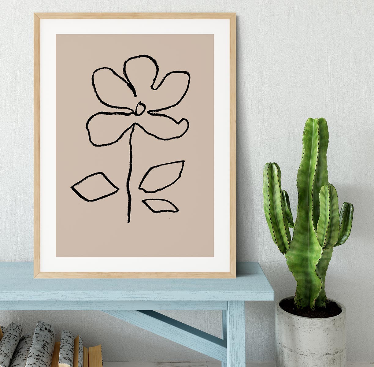 Oil Pastel Flower Black Framed Print - 1x - 3