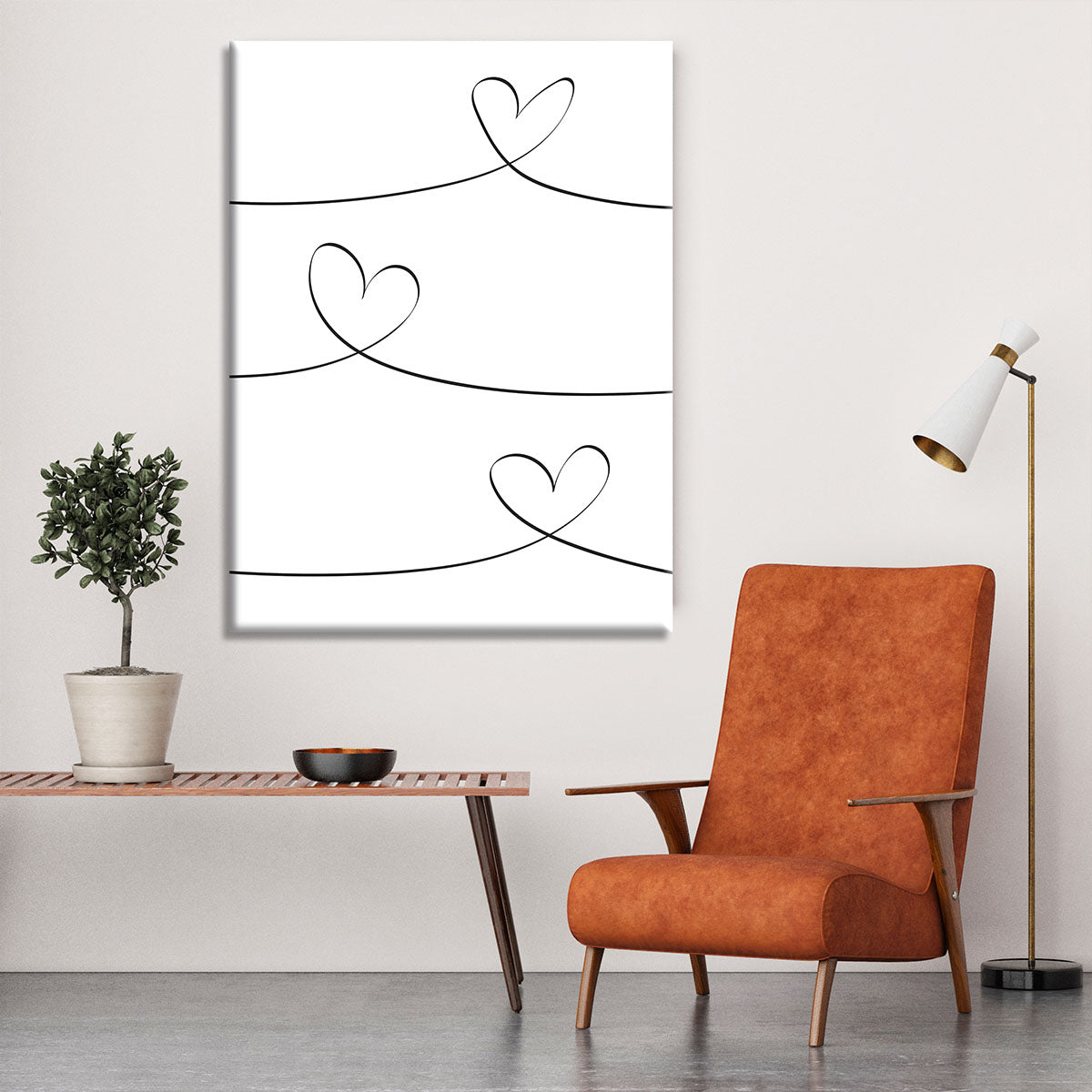 One Line Canvas Print or Poster - 1x - 6