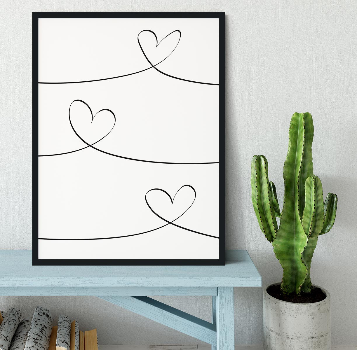 One Line Framed Print - 1x - 2