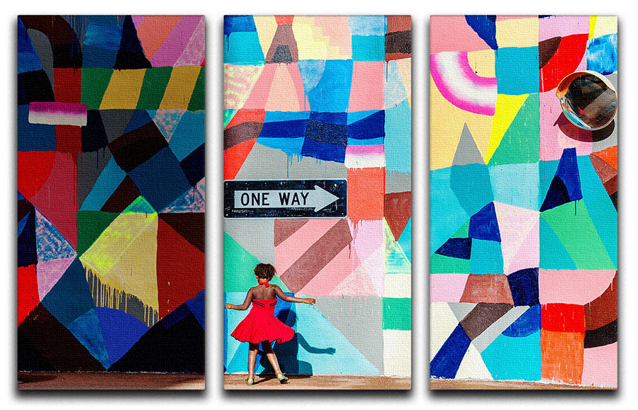 One way 3 Split Panel Canvas Print - 1x - 1