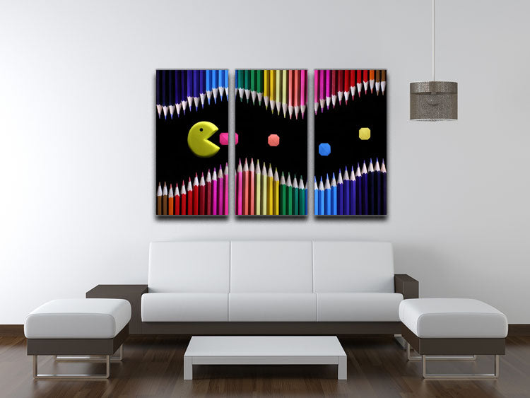 Packman 3 Split Panel Canvas Print - 1x - 3