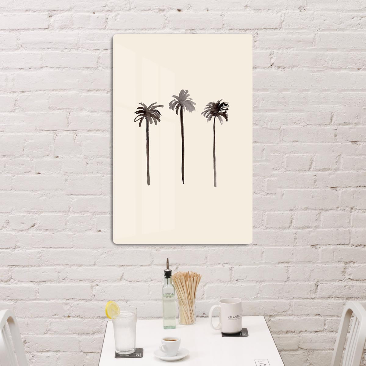Palm Trees Ink Acrylic Block - 1x - 3