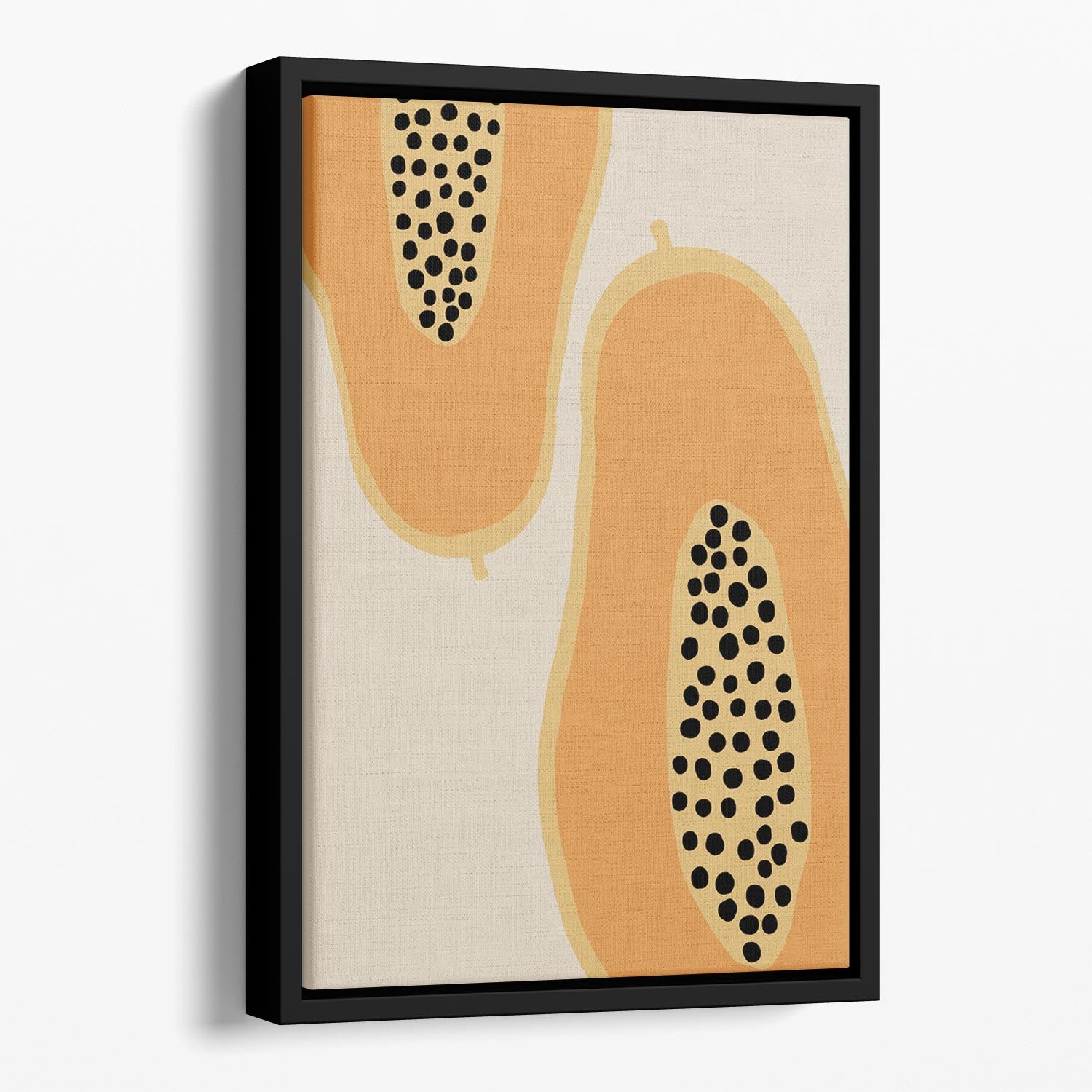 Papaya Minimalist Floating Framed Canvas - Canvas Art Rocks - 1