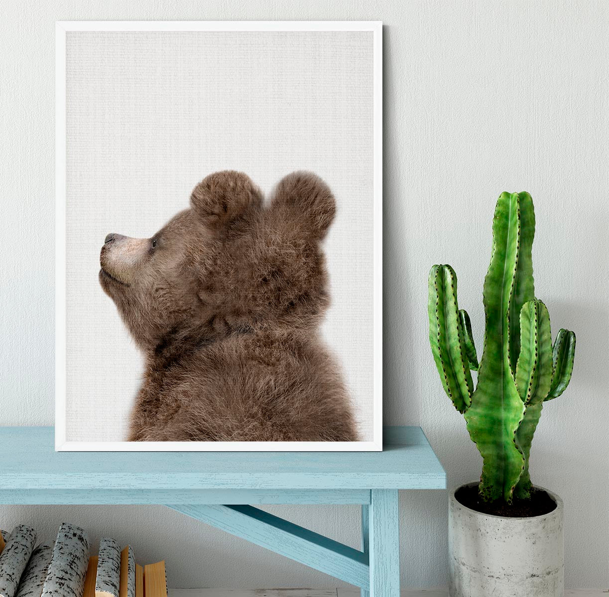 Peekaboo Baby Bear Back Framed Print - 1x -6