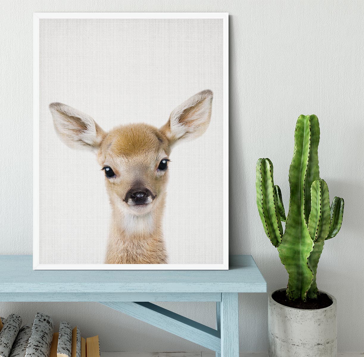 Peekaboo Baby Deer Framed Print - 1x -6