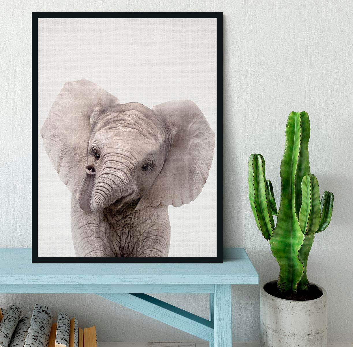 Peekaboo Baby Elephant Framed Print - 1x - 2