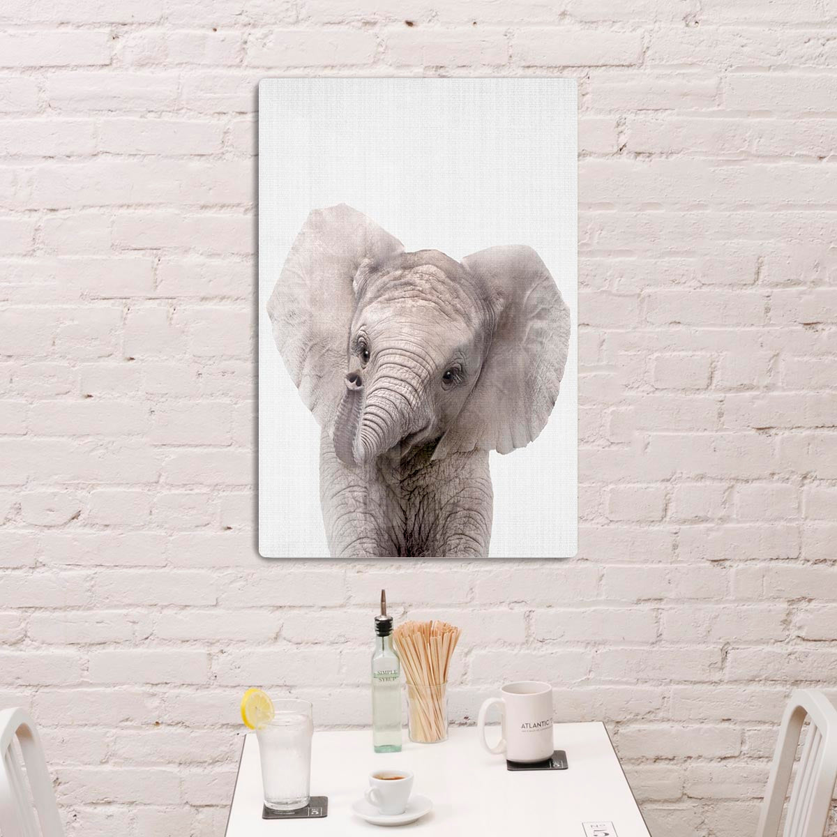 Peekaboo Baby Elephant Acrylic Block - 1x - 3