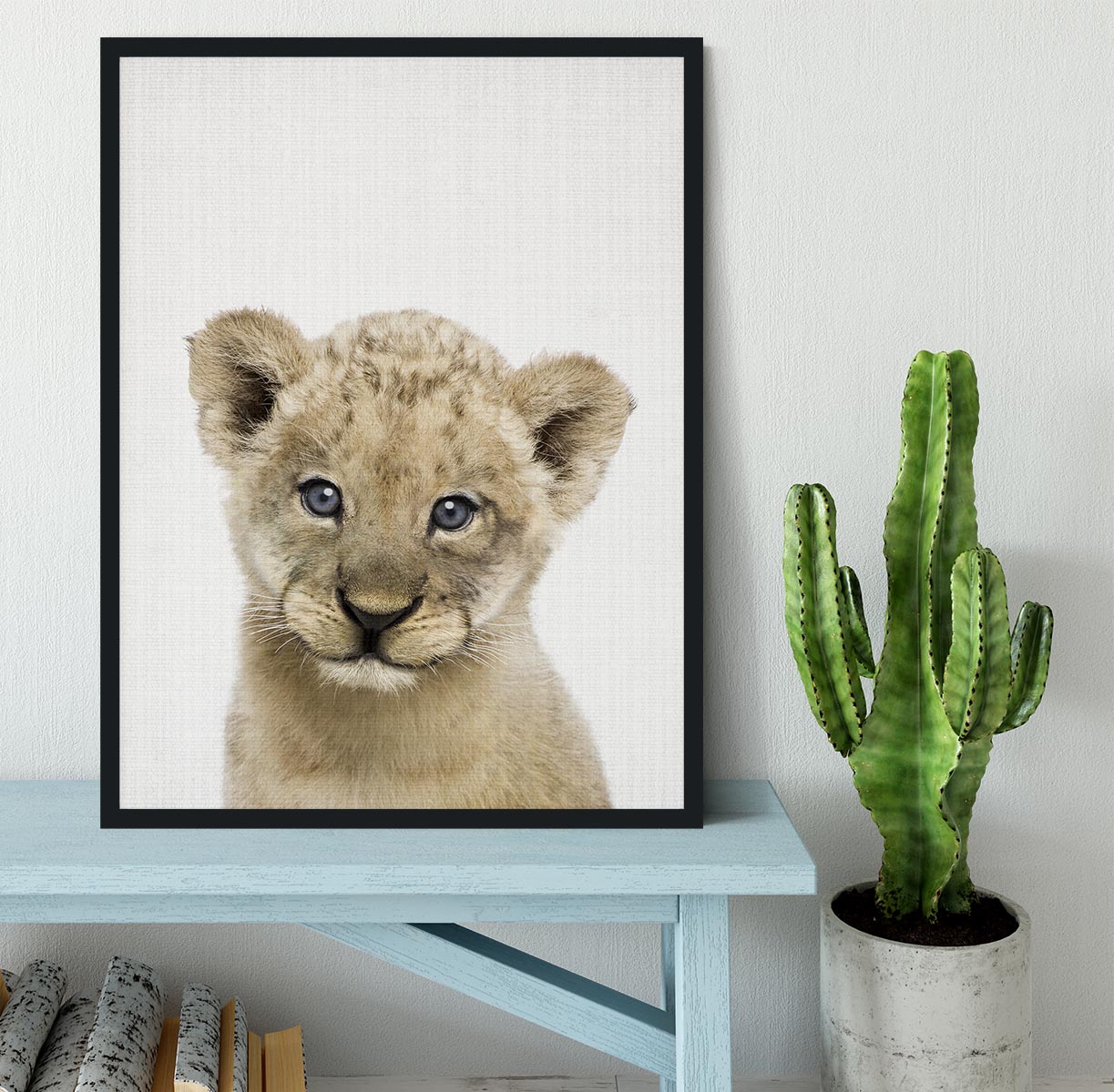 Peekaboo Baby Lion Framed Print - 1x - 2