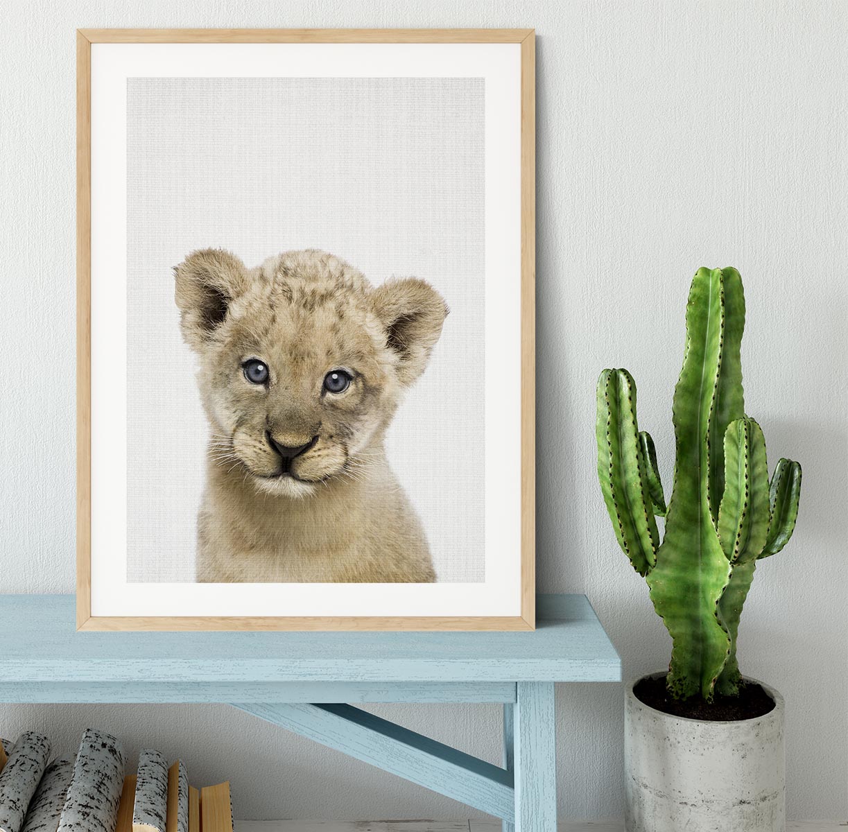 Peekaboo Baby Lion Framed Print - 1x - 3