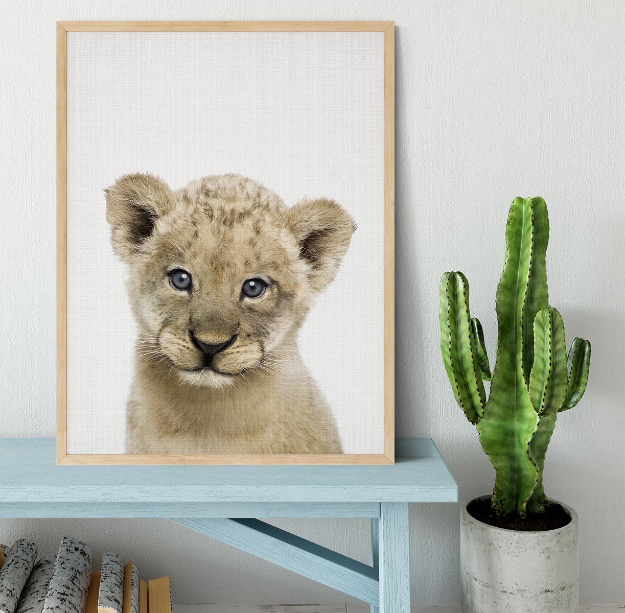 Peekaboo Baby Lion Framed Print - 1x - 4