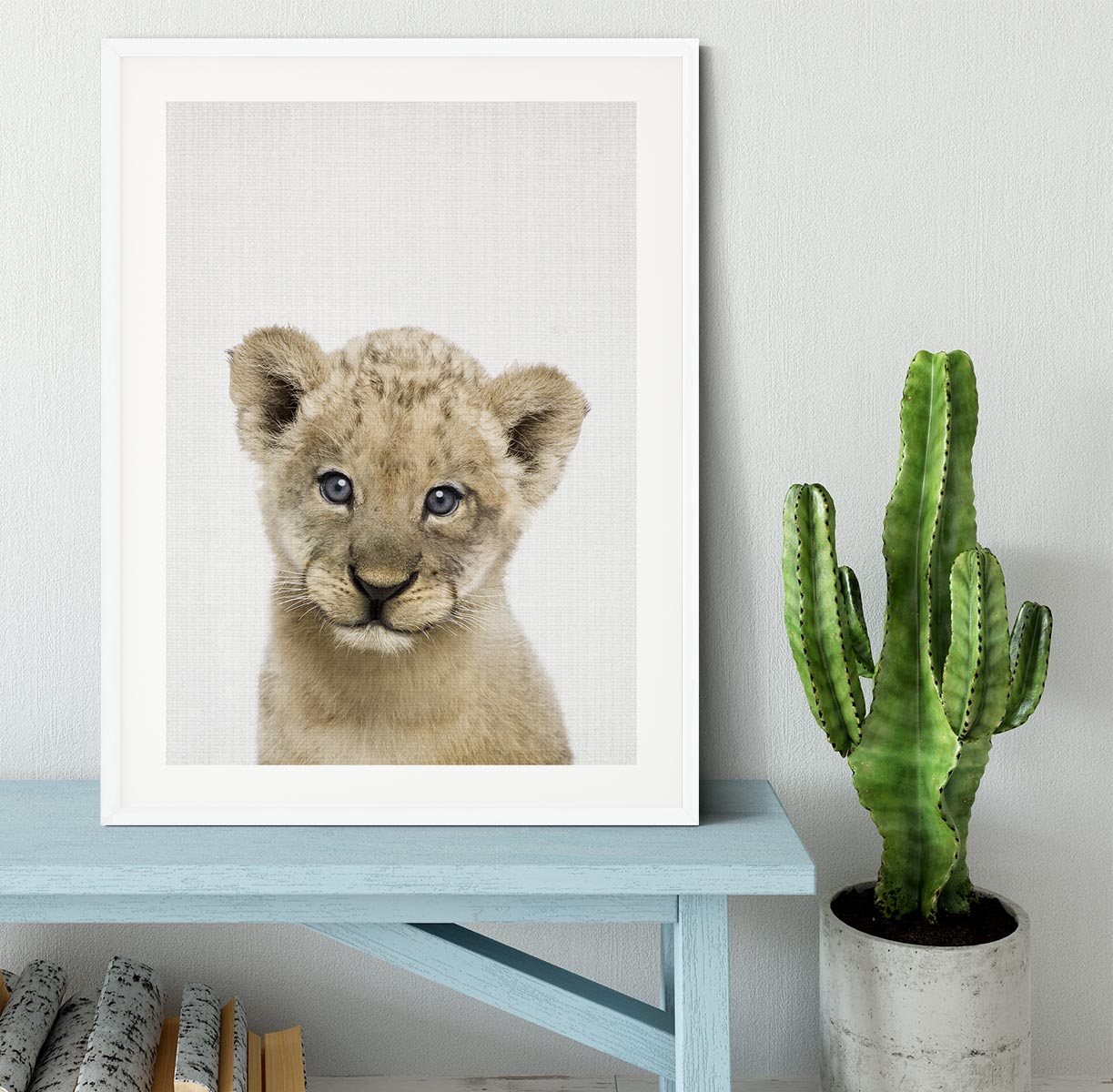 Peekaboo Baby Lion Framed Print - 1x - 5