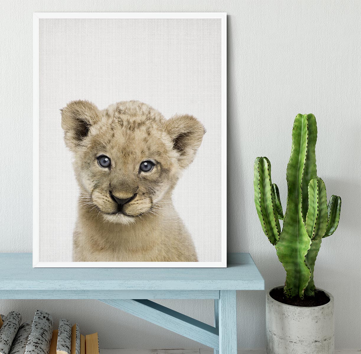 Peekaboo Baby Lion Framed Print - 1x -6