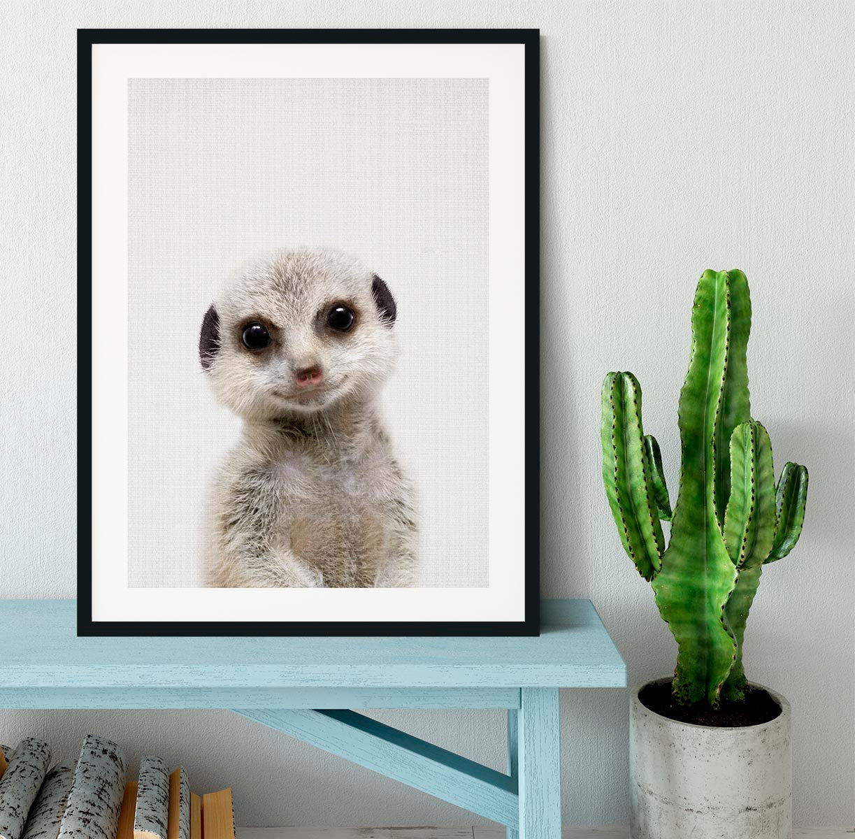 Peekaboo Baby Meerkat Framed Print - 1x - 1